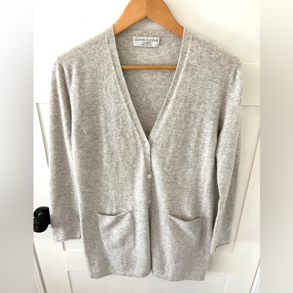 Brunello Cucinelli Cashmere Long Lightweight Cardigan. Size Small.